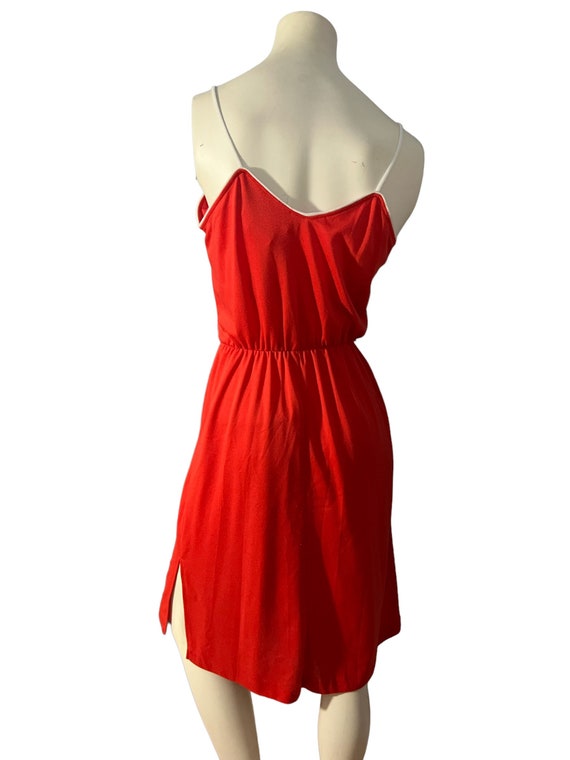 Vintage 70's red jersey sun dress Leisure Living M - image 5