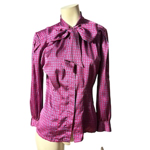 Vintage 80&#39;s bow blouse 10 Oscar de la renta