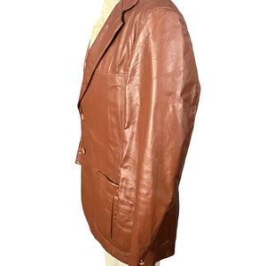 Vintage 70's brown leather suit jacket 44 image 4
