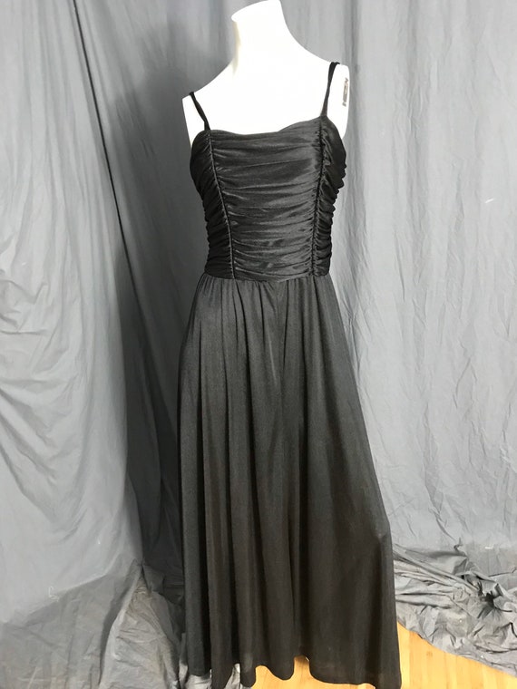 Vintage 1970’s long black Toni Todd dress M / L - image 3