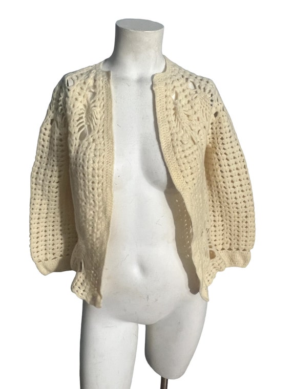 Vintage Hand Made Knit off White Sweater S - Etsy