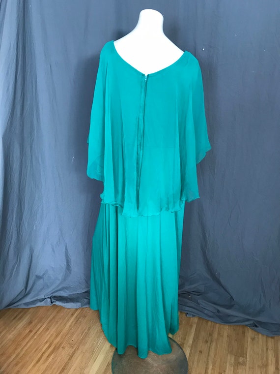 Vintage 1970’s green Lily Lynn green maxi dress XL - image 5