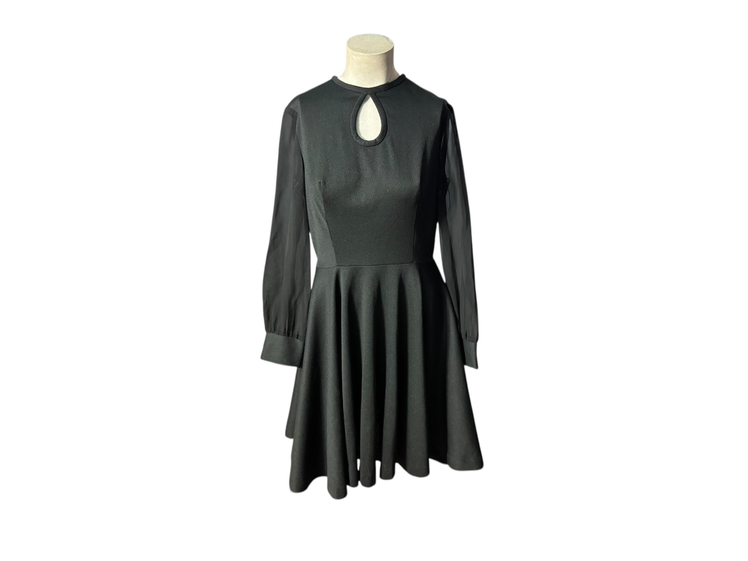 Vintage 70s Black Mini Dress - Etsy