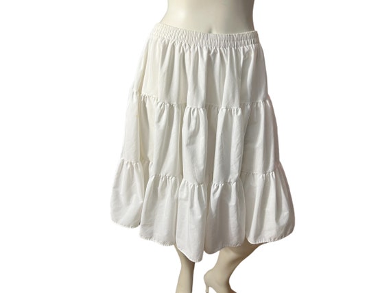 Vintage white Malco Modes petticoat skirt M - image 1