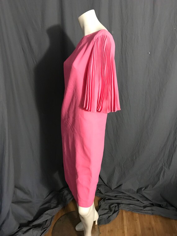 Vintage 1960’s pink angel sleeve dress M L - image 4