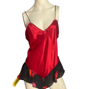 Vintage 80's red & black teddy L Val Mode