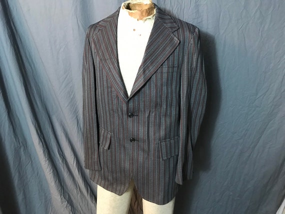 Vintage men’s 1970’s striped sports jacket 42 R - image 1