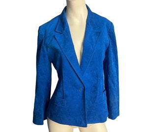 Vintage 80's blue Ultra suede jacket 12