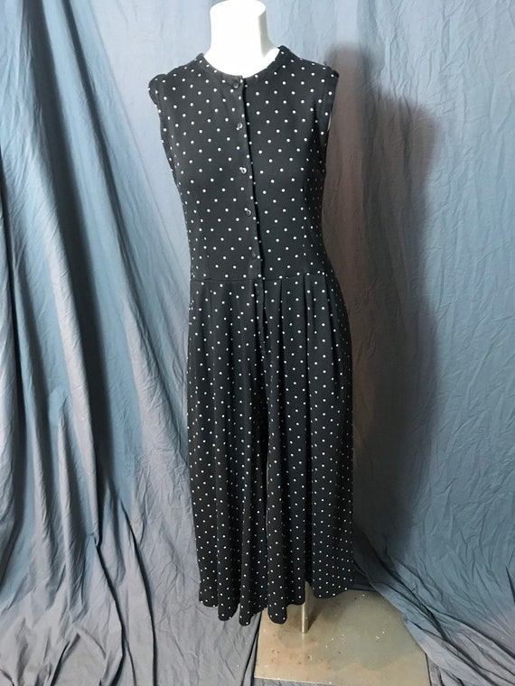 Vintage 1980’s Fads black polka dot jumpsuit S - image 5