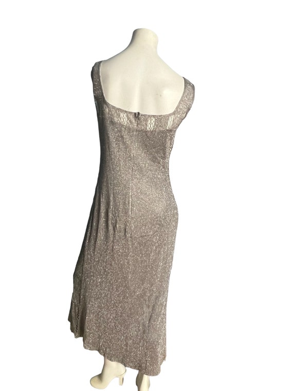 Vintage silver mesh lurex dress & jacket by Damia… - image 10