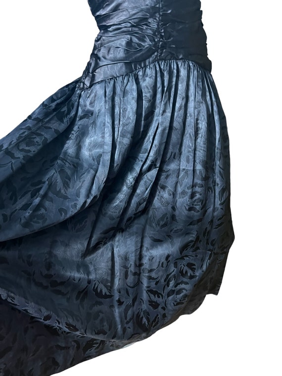 Vintage 80’s black dress formal corset top S - image 4