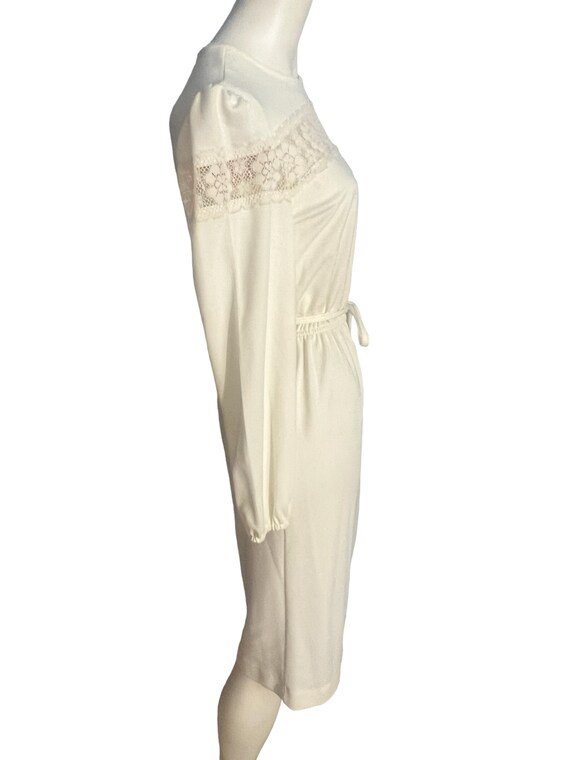 Vintage off white 70's midi dress M - image 5