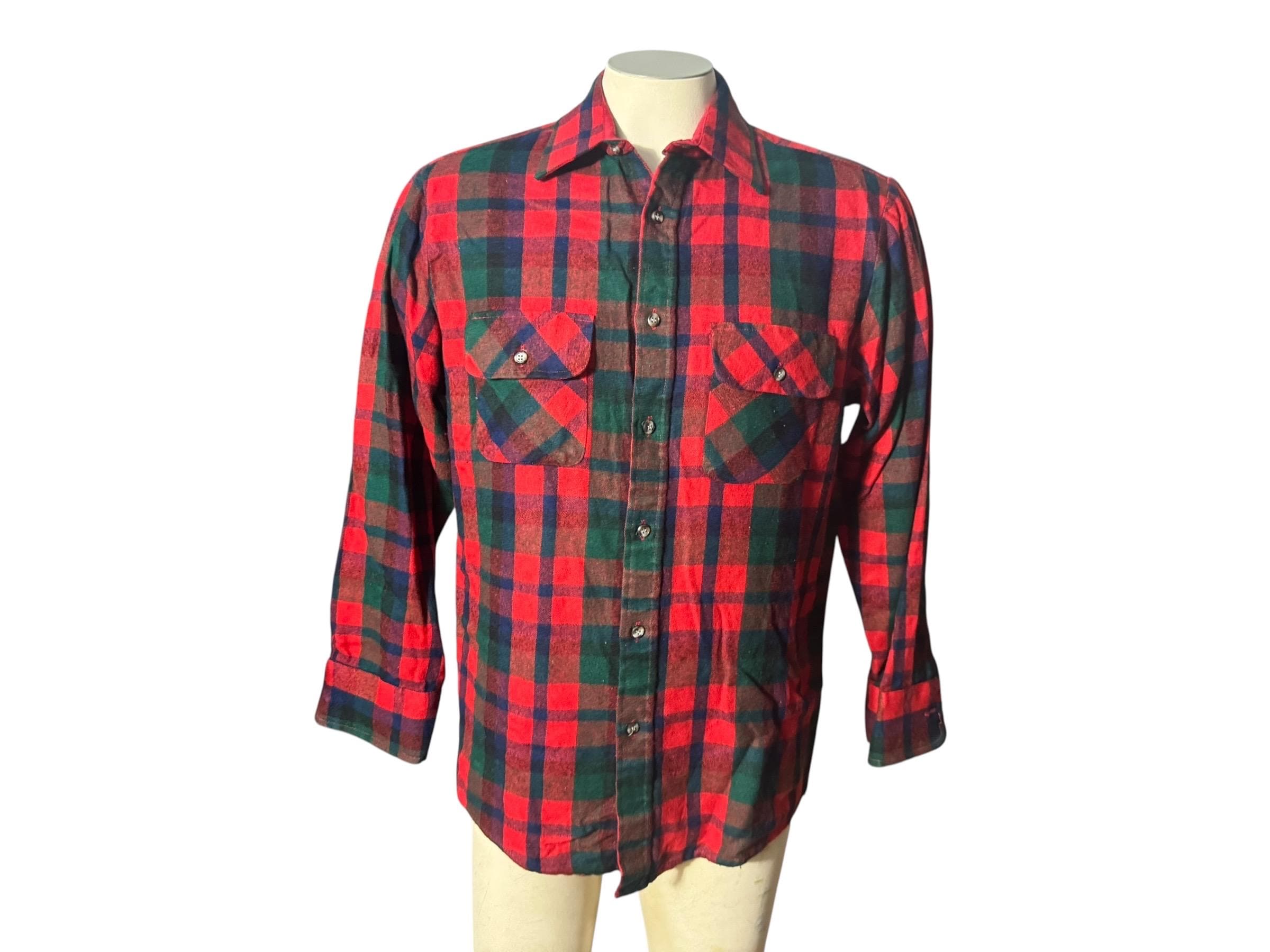 Vintage Red & Green Plaid Flannel Shirt M Northwest - Etsy