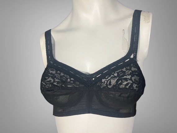 Vintage 50's black bra lingerie Charmode 32 B - image 1