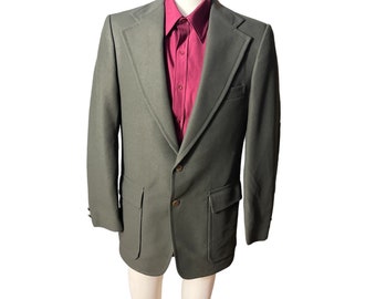 Vintage 70’s men’s green suit jacket 40 L