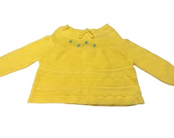 Vintage yellow baby sweater 18 month Novelty knits