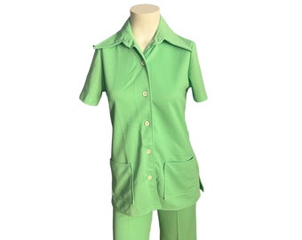 Vintage green 70&#39;s pant suit leisure M
