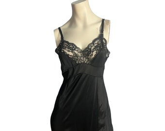 Vintage black dress slip lingerie L