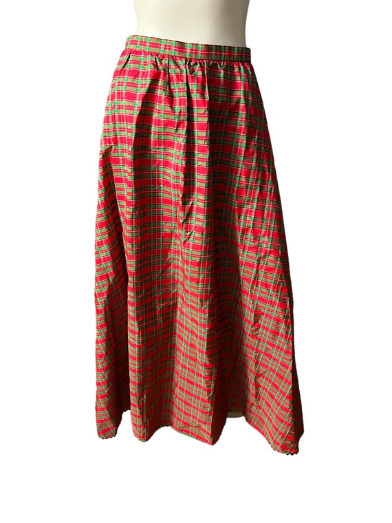 Christmas plaid top skirt 60s