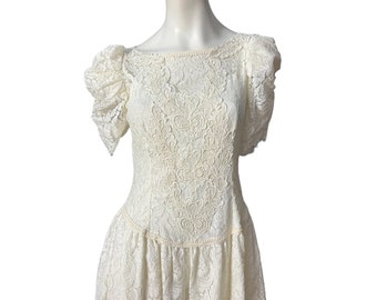 Vintage white lace drop waist dress 5/6 Cachet