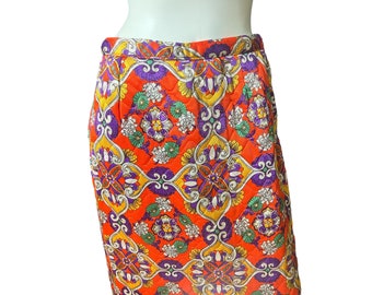 Vintage 1970's Quilted Long Skirt M