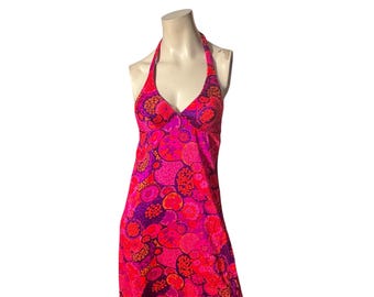 Vintage jaren 70 halterjurk maxi S High Tide