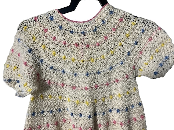 Vintage crochet kids dress handmade - image 2