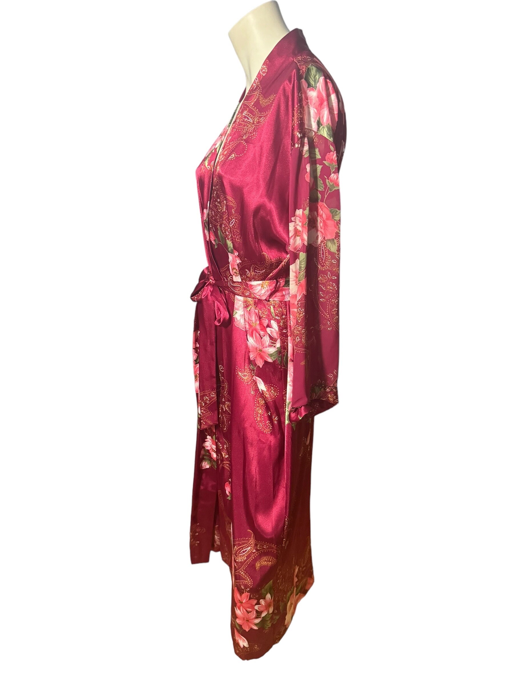 Vintage 80's Robe Pink Floral S California Dynasty - Etsy