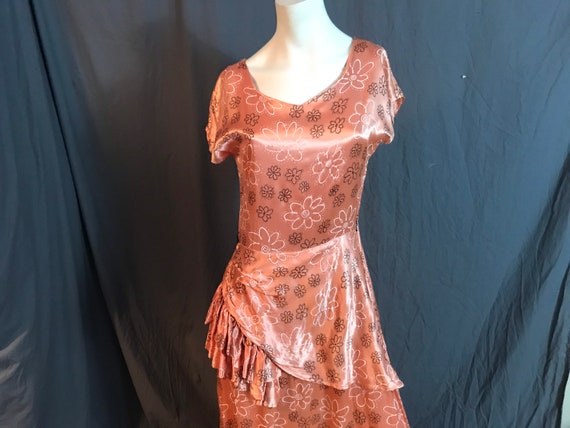 Vintage 1940’s long peplum dress M L