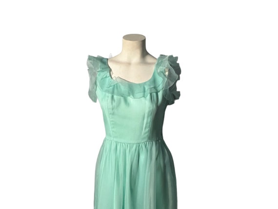 Vintage 60's turquoise party dress S - image 1