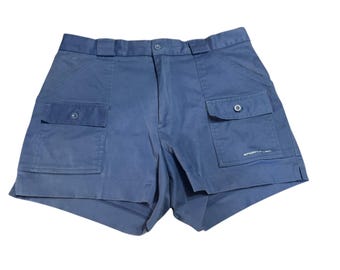 Bestgift Pantaloncini Uomo Cargo Sportivi Con Coppa - Elasticizzati Vintage - Blu - Taglia XL (Vita 84-90 Cm)