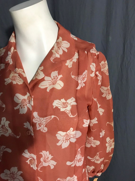 Vintage 70’s Deadstock College Town sheer shirt b… - image 3