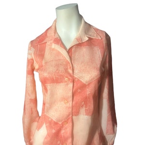 Vintage 70&#39;s Mr Fine patchwork women&#39;s shirt M