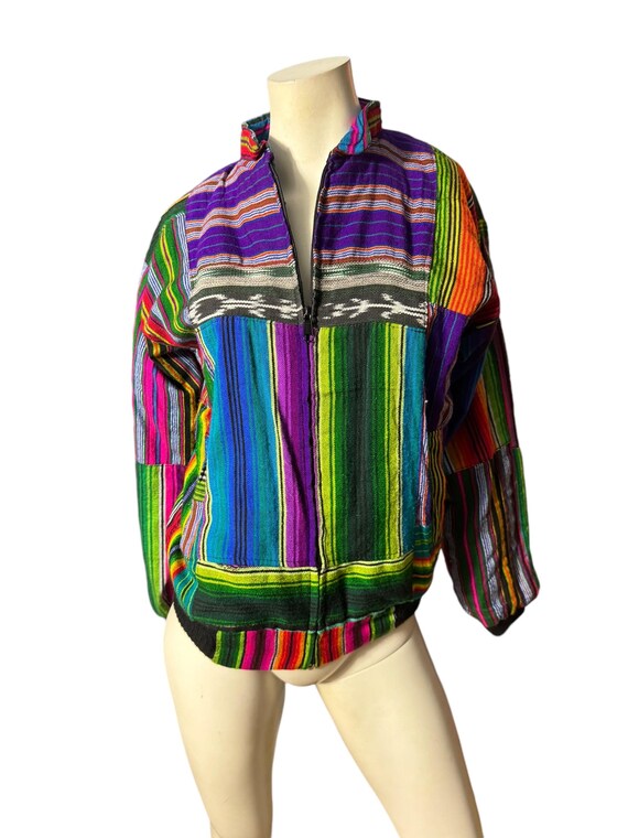 Vintage ethnic patchwork jacket M - image 3
