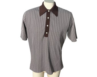 Vintage 70’s mod knit shirt M L