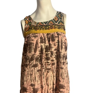 Vintage 80's Daffodil cotton caftan dress M
