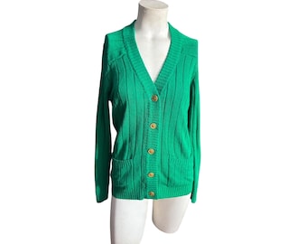 Vintage groen jaren 70 sweatervest M