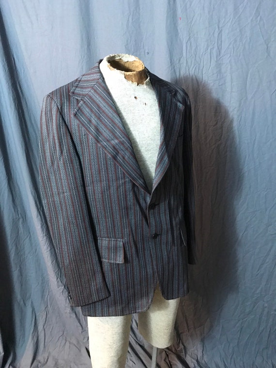 Vintage men’s 1970’s striped sports jacket 42 R - image 2