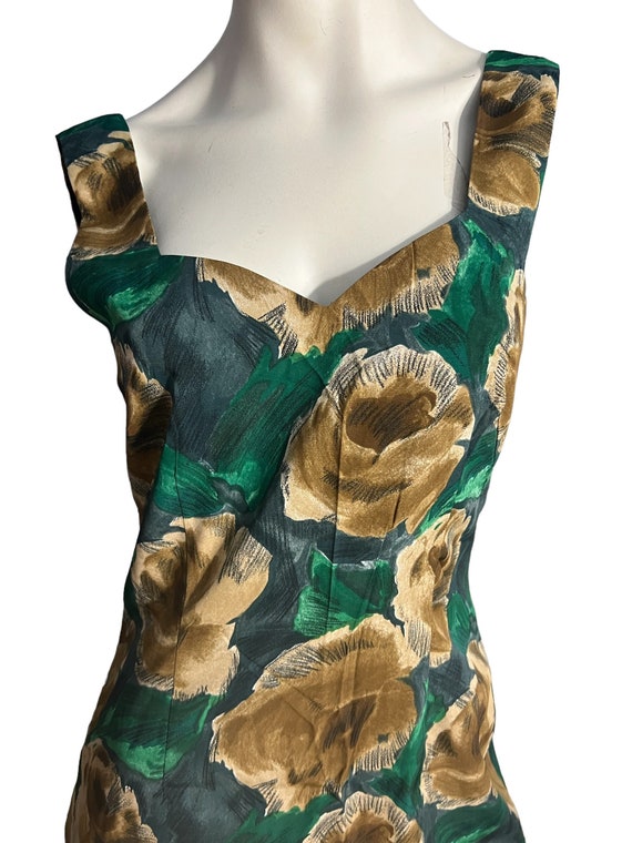 Vintage 50's 60's floral rayon dress S M - image 3