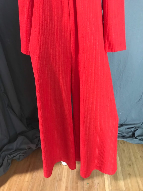 Vintage 1970’s red wide leg jumpsuit volup L - image 4