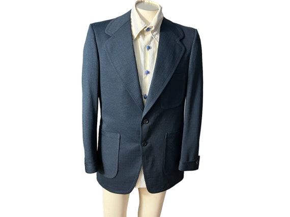 vintage 70’s blue suit jacket 40 R - image 1