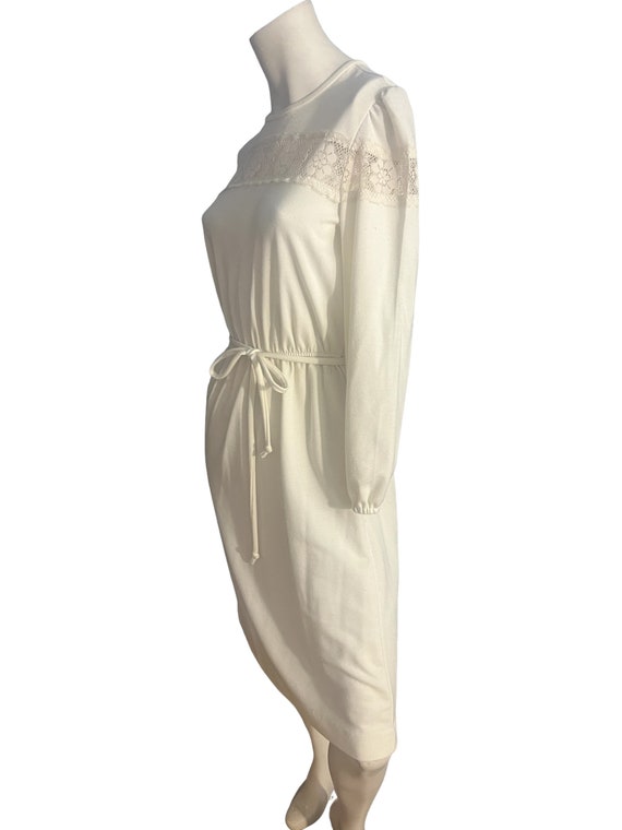 Vintage off white 70's midi dress M - image 7
