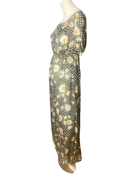 Vintage 70’s daisy floral maxi dress M - image 6