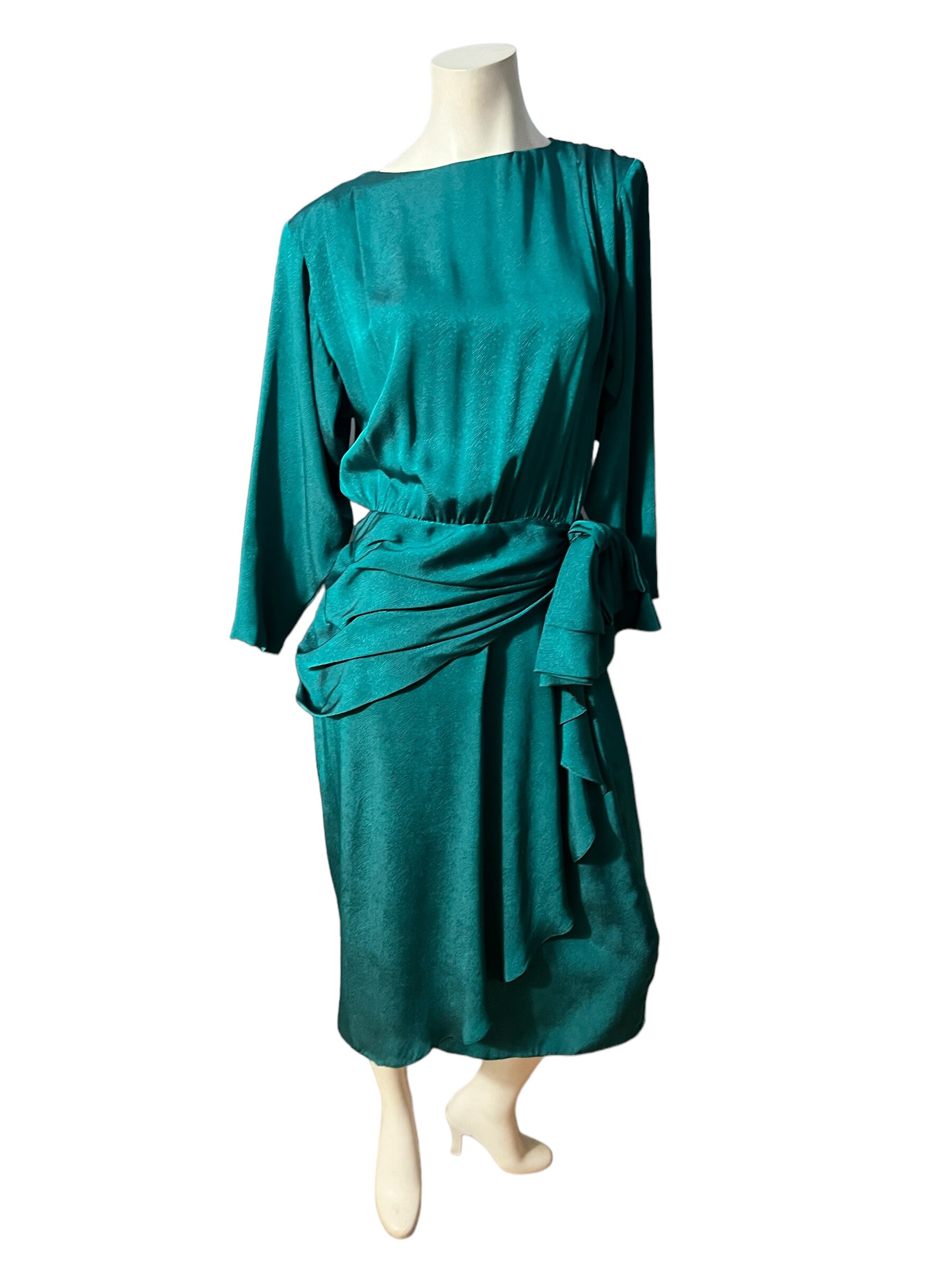 Vintage 80's green drop waist dress M L Vintage 80's green drop waist dress M L