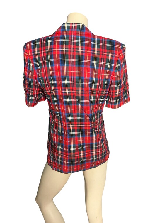 Vintage 80's red plaid jacket 4 - image 4