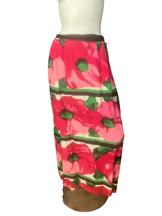 Vintage 70's bold floral skirt M - image 5