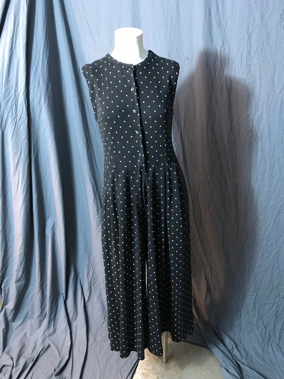 Vintage 1980’s Fads black polka dot jumpsuit S - image 2