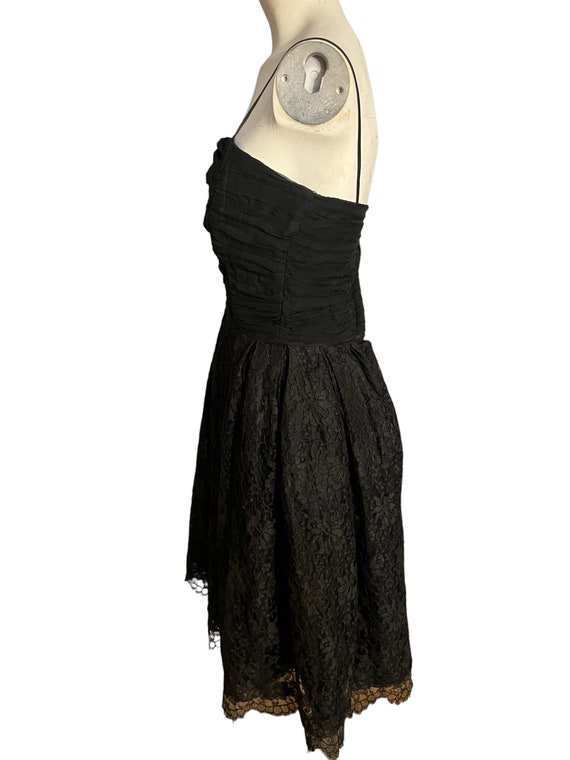 Vintage 50's black lace party dress Howard W - image 4