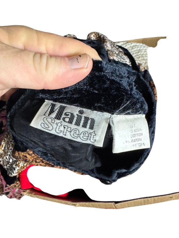 Vintage 80's leopard patchwork blazer jacket XL - image 8