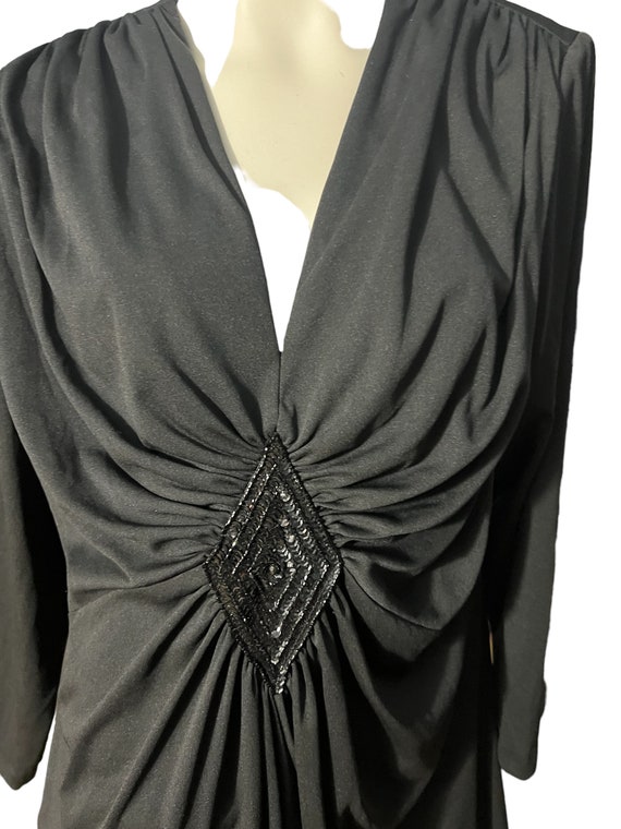 Vintage 70's black dress volup XL - image 3